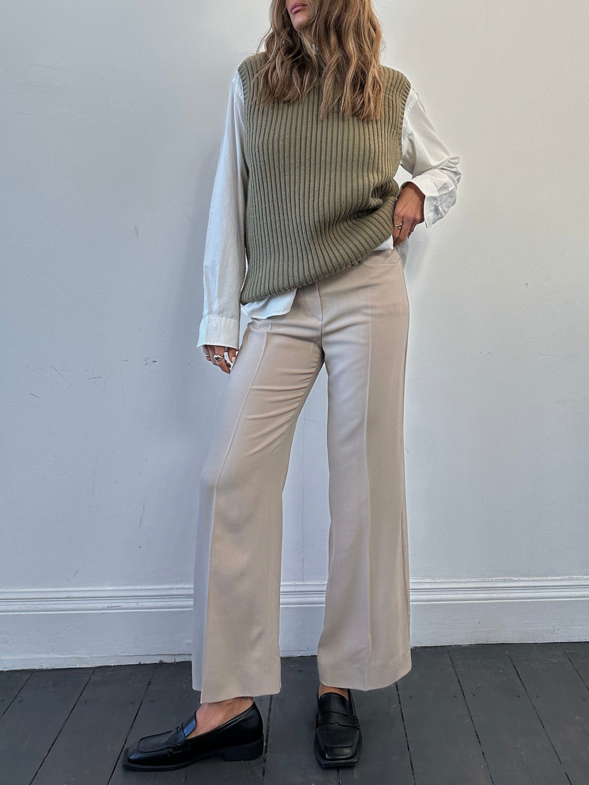 Emporio Armani Wool Mid Waisted Pleated Trousers - W30