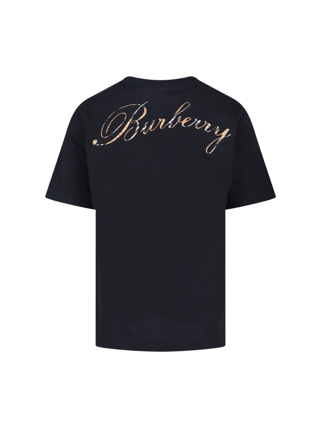"Check" Logo T-Shirt, In Black Cotton