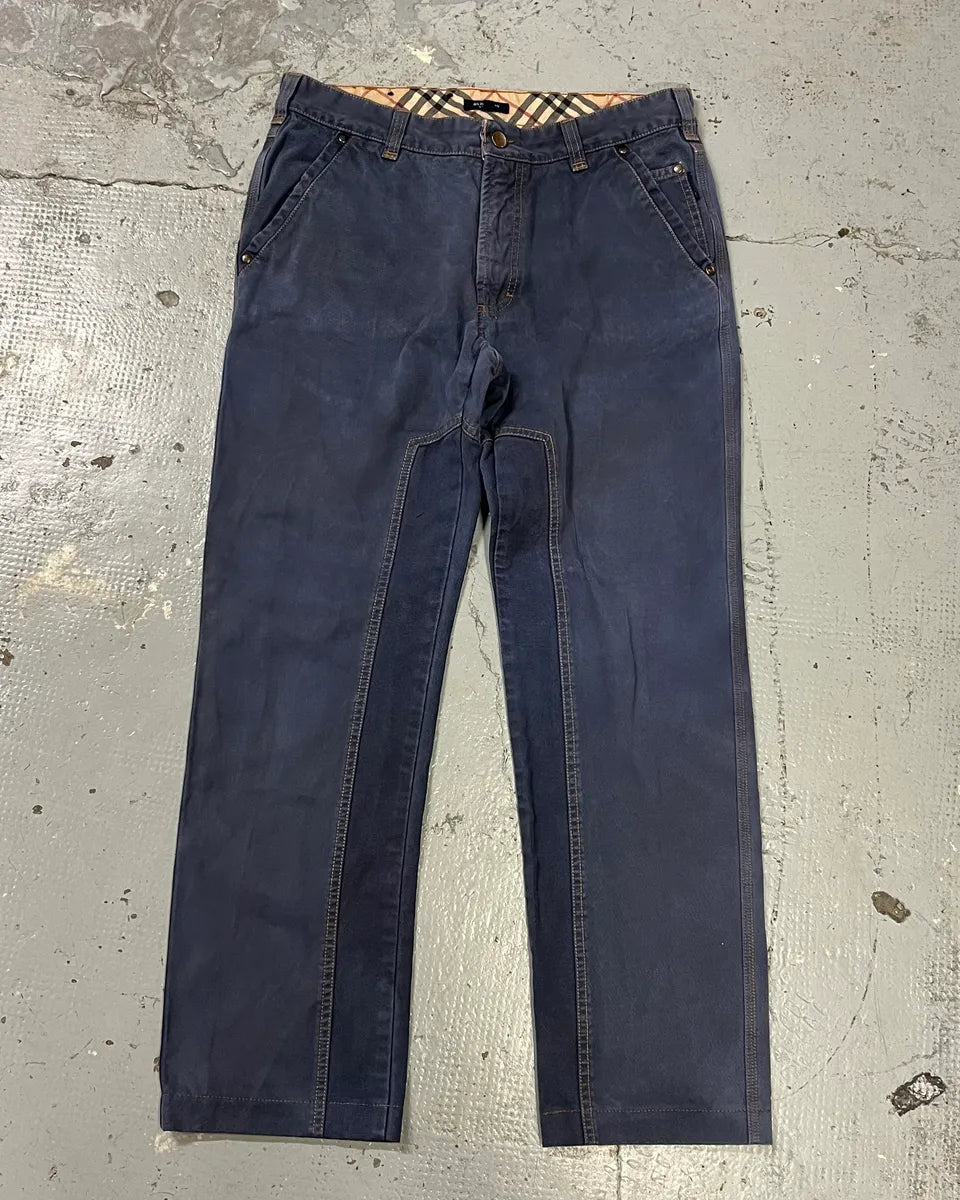 2000s Burberry Navy Light Worker Pants