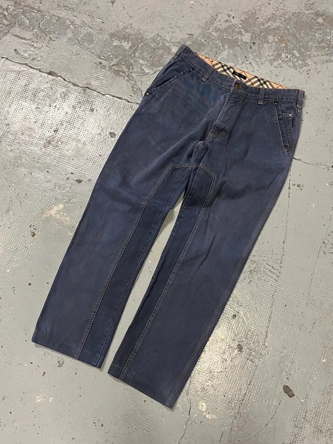 2000s Burberry Navy Light Worker Pants