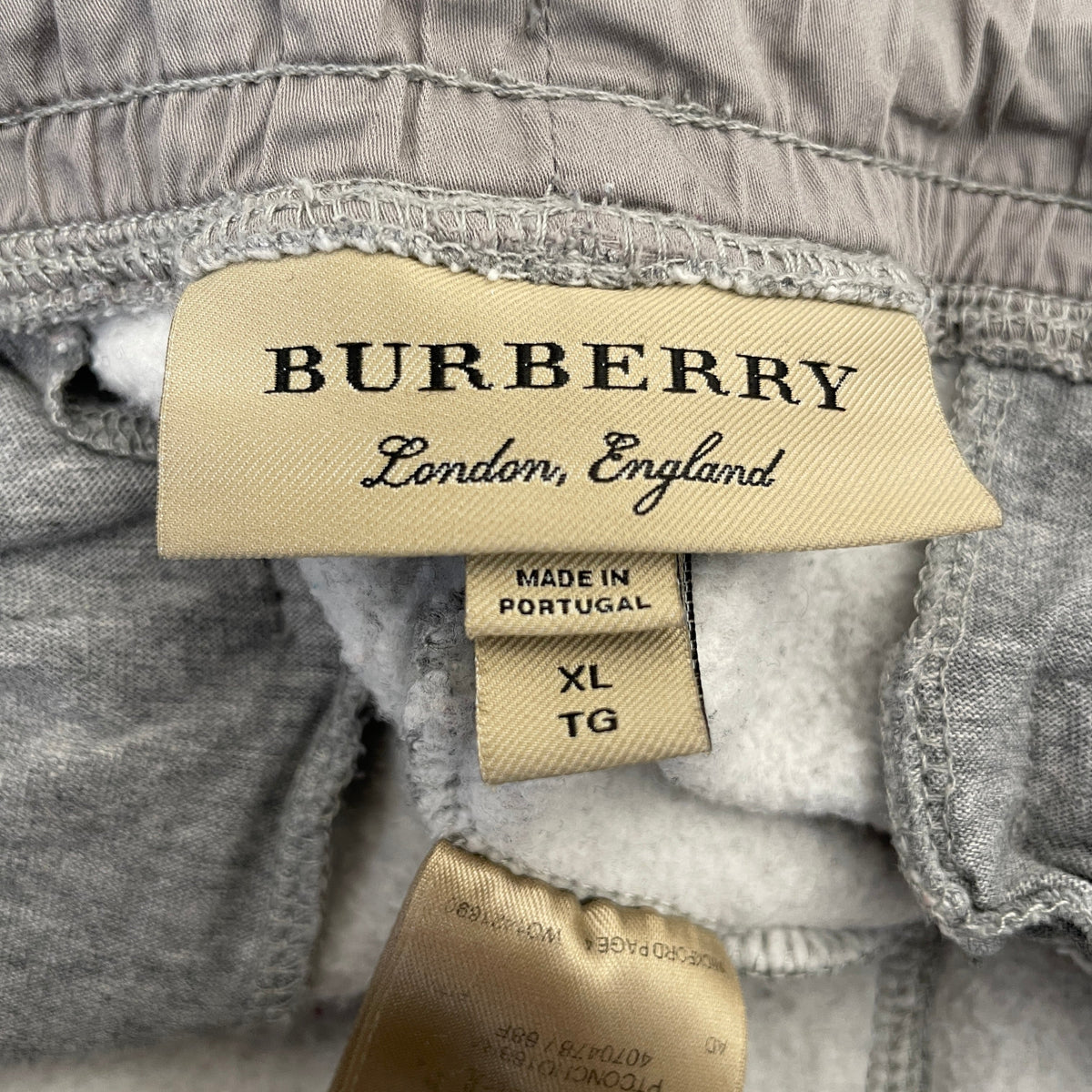 BURBERRY/Straight Pants/XL/Cotton/GRY/LEG LOGO