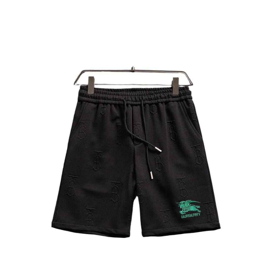 Burberry Men's Striped Cotton Knit Basketball Shorts 'Black/Green'