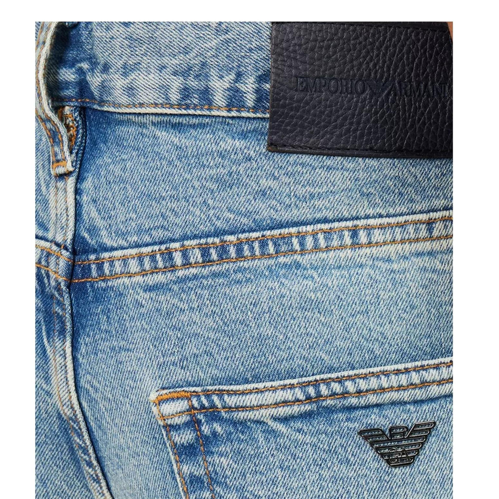 Emporio Armani J76 Straight Fit Light Blue Denim Jeans