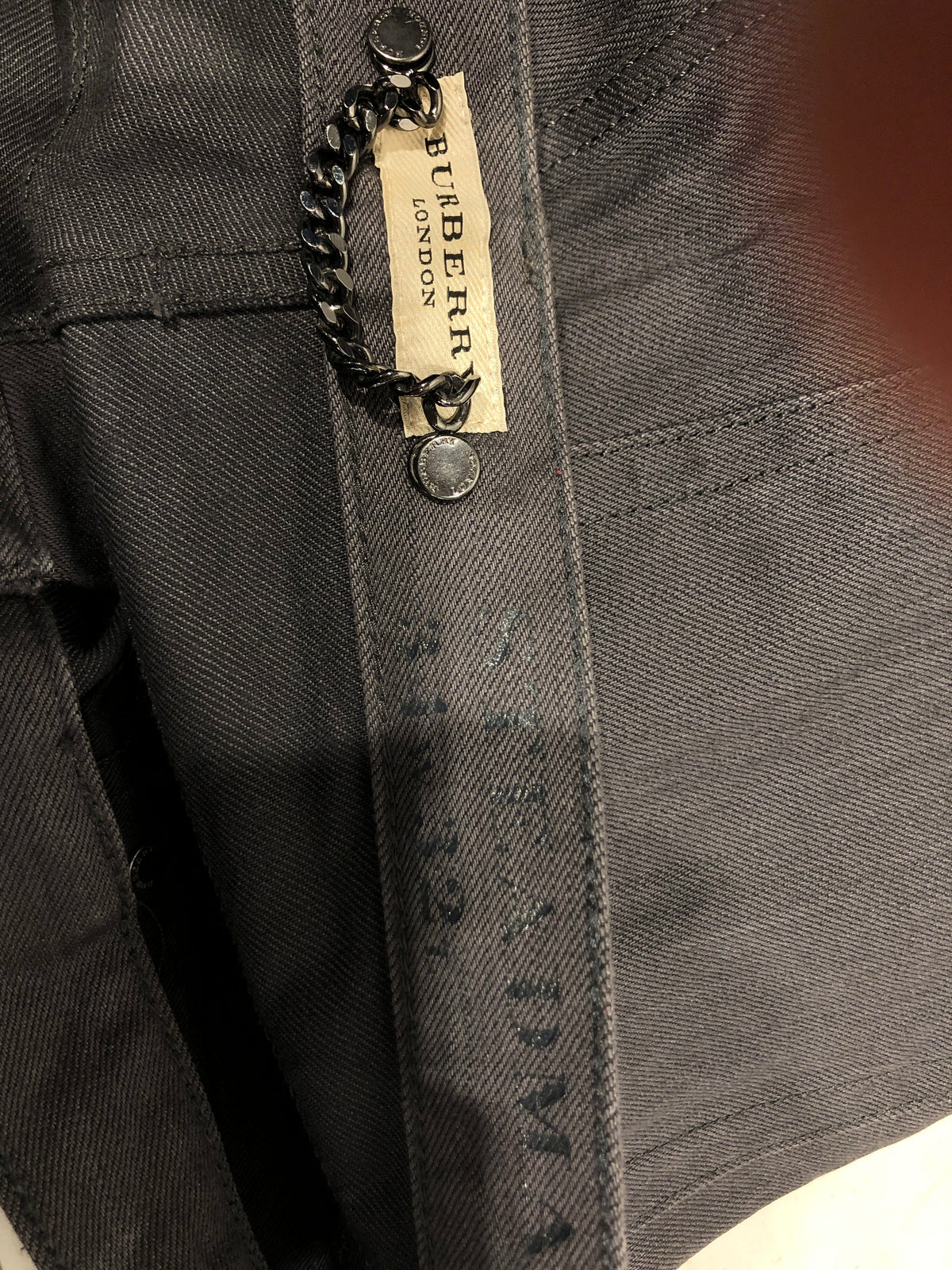 BURBERRY LONDON/Pants/34/Cotton/GRY/CLEAN DENIM