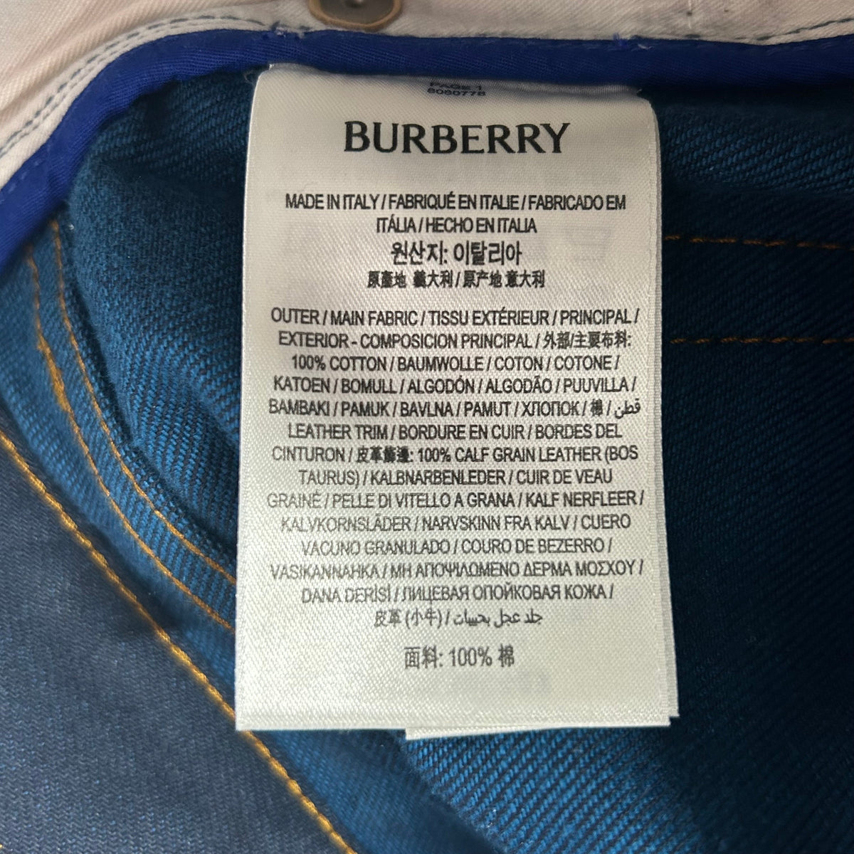 BURBERRY LONDON/Straight Pants/27/Denim/BLU/LOGO PATCH DENIM ROSE