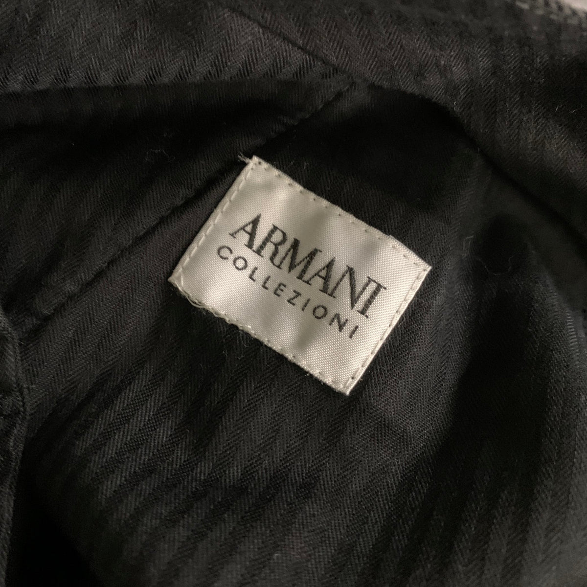 ARMANI COLLEZIONI Size 38 Grey Gunmetal Corduroy Cotton Flat Front Casual Pants