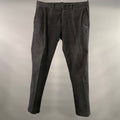 EMPORIO ARMANI Size 34 Grey Charcoal Corduroy Cotton Elastane Casual Pants