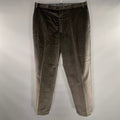 ARMANI COLLEZIONI Size 38 Grey Gunmetal Corduroy Cotton Flat Front Casual Pants