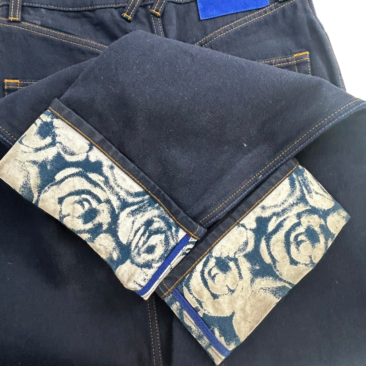 BURBERRY LONDON/Straight Pants/27/Denim/BLU/LOGO PATCH DENIM ROSE