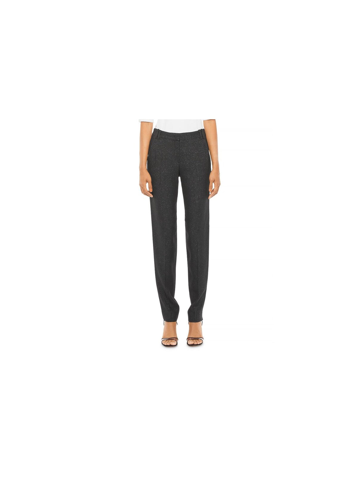 EMPORIO ARMANI Womens Black Zippered Pocketed Glitter  Lurex Sable Wear To Work Pants