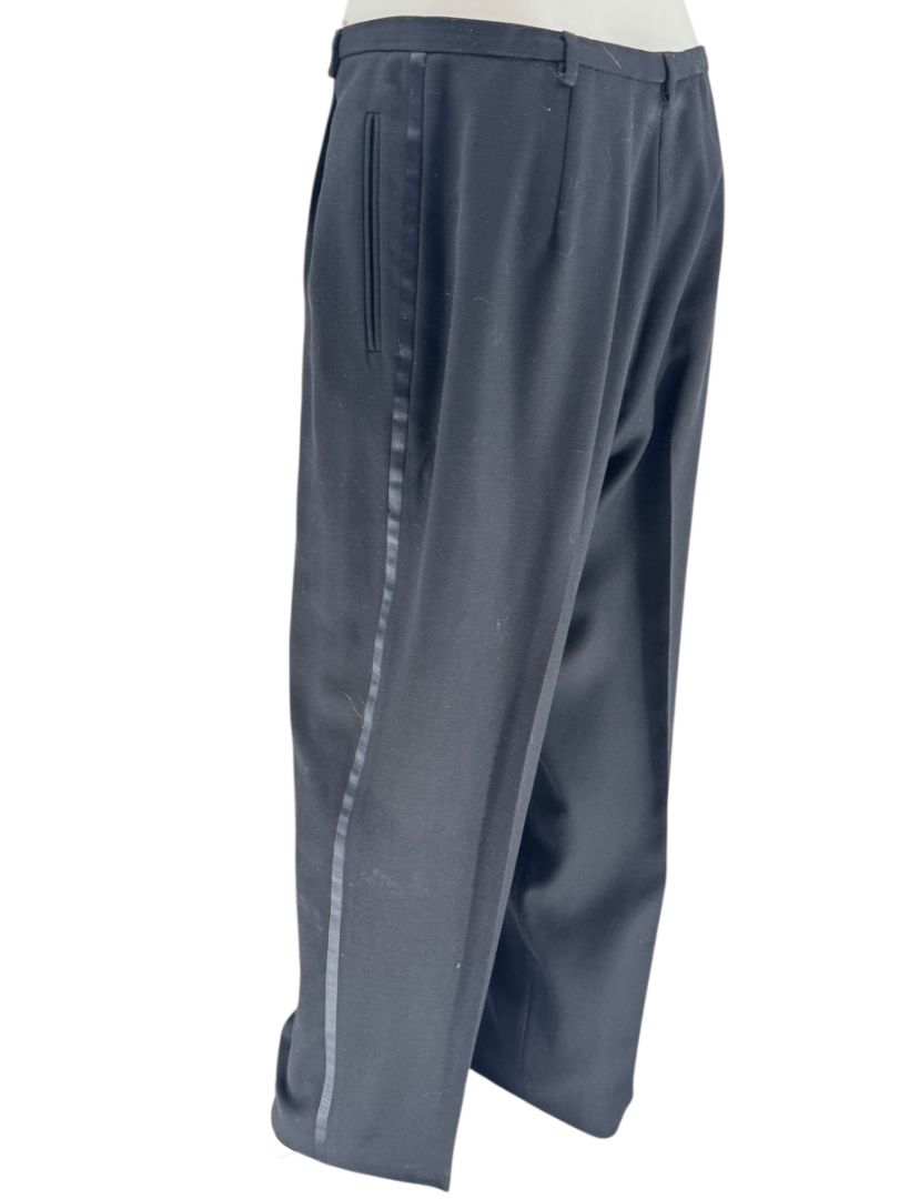Giorgio Armani Le Collezioni Black Wool Tuxedo Trousers – Size 16