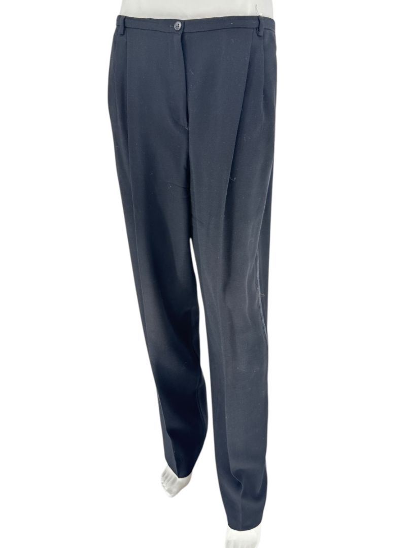 Giorgio Armani Le Collezioni Black Wool Tuxedo Trousers – Size 16