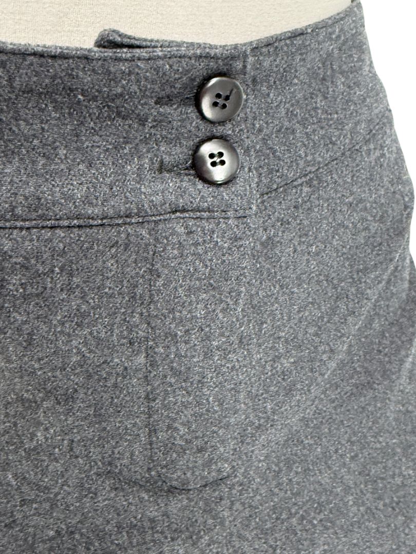 Armani Collezioni Charcoal Grey Wool Angora Wide-Leg Trousers – Size 12 (IT 48)