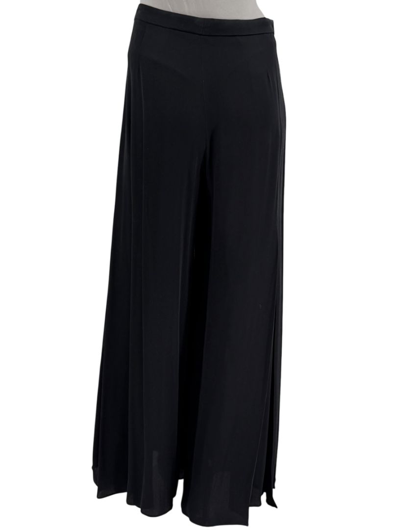 Armani Collezioni Black Silk Blend Wide-Leg Pants – Size 10