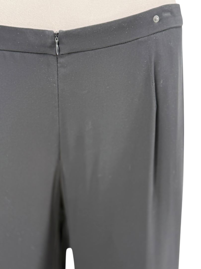Armani Collezioni Black Silk Blend Wide-Leg Pants – Size 10