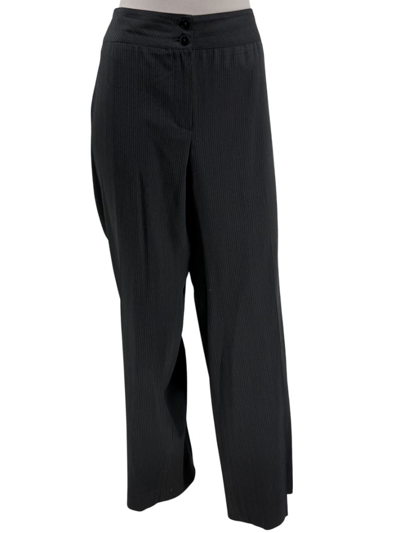 Armani Collezioni Charcoal Pinstripe Tailored Trousers – Size 12 (IT 48)