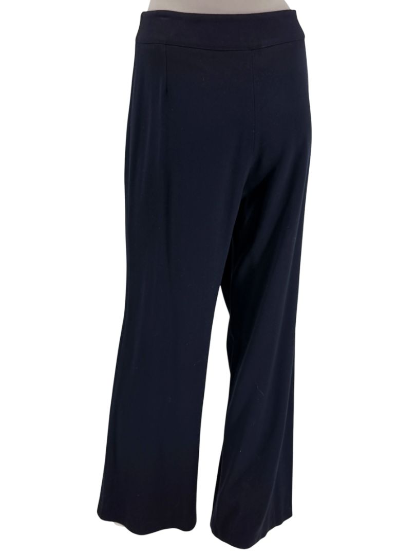 Armani Collezioni Navy Virgin Wool Wide-Leg Trousers – Size 12 (IT 48)