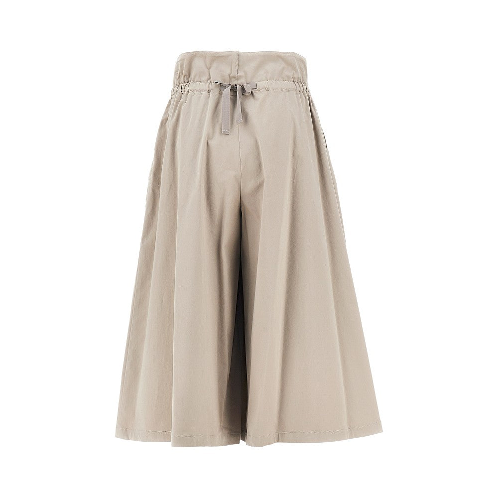 Emporio Armani Stretch Cotton Cropped Pants Beige Women