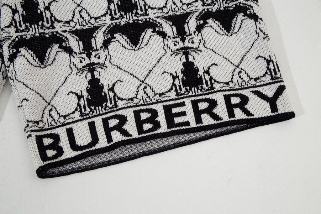 Burberry Men's Striped Cotton Knit Basketball Shorts 'Black/White'