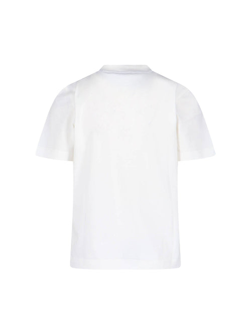 "Ekd" T-Shirt In White Cotton, Crew Neck