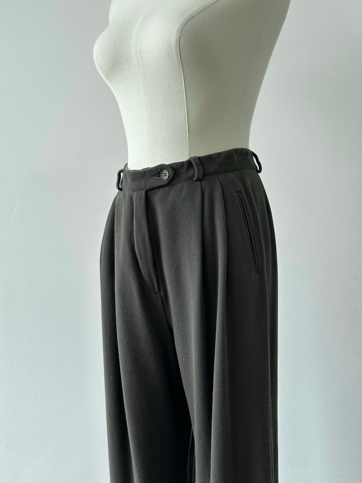 Emporio Armani 1990s Wool Pleated Tailored Trousers - W25