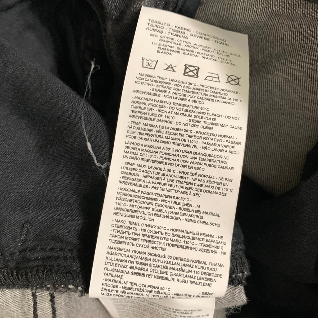 EMPORIO ARMANI Size 34 Black Grey Wash Cotton Elastane Low Rise Casual Pants