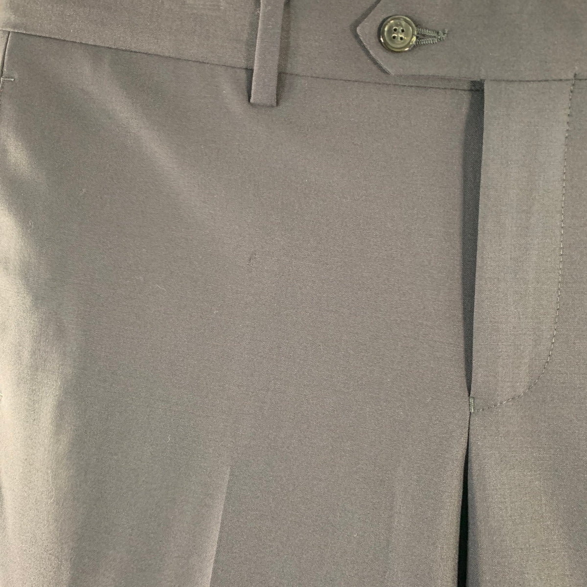 EMPORIO ARMANI Size 34 Navy Wool Blend Tapered Dress Pants